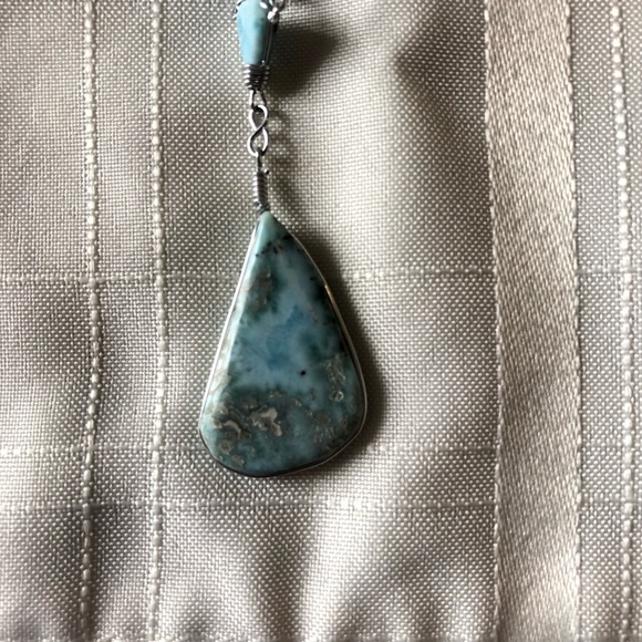 Dominican Republic Silver & Turquoise Necklace NWT - Picture 7 of 7